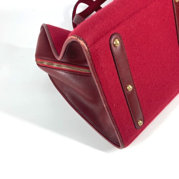 HERMES Red Leather Boston Bag - Picture 7 of 15